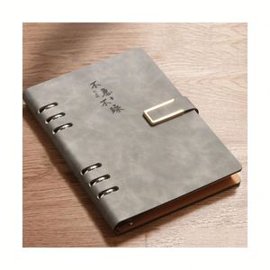 Custom A5/A4 PU Leather <b>Journal</b> Diary Personalized Loose-leaf Spiral Binding Notebook for Students - Product Image 2