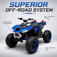Quad électrique tout-terrain puissant à 4 roues pour enfants avec siège en cuir et suspension, voiture jouet, source directe usine