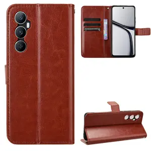 Card Magnetic Back Cover For OPPO Realme C65 4G/Realme GT Neo 6 SE Shockproof Phone Case Ce Luxury Crazy Horse Leather