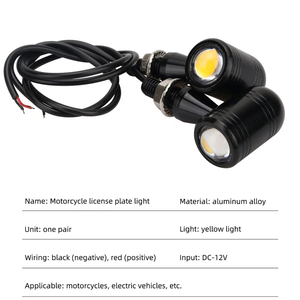 Luz LED Amarilla Mini <span class=keywords><strong>para</strong></span> Matrícula <span class=keywords><strong>de</strong></span> Aluminio Lemombo, 2 Lentes <span class=keywords><strong>para</strong></span> Coche y Motocicleta, 12v, Luz Trasera <span class=keywords><strong>de</strong></span> Señal <span class=keywords><strong>de</strong></span> Giro, Iluminación Brillante - Product Image 2