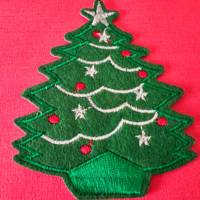 2024 nouveauté festival patchs brodés complets motif personnalisé étoiles lumière colorée fer sur broderie patch arbre de noël