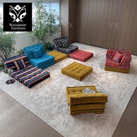 Canapé modulaire de luxe arabe fantaisie appartement rembourré confortable sectionnel avec dossier réglable canapé Majong coloré