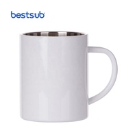 BestSub — tasse à eau de 450ml, 15 oz, Sublimation, en acier inoxydable, thé, bière, tasse de voyage, vente en gros