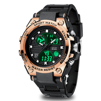 Montre de sport étanche pour homme, montre-bracelet à LED à quartz, résistante aux chocs
