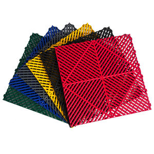 Carreaux de sol de garage en pvc amovibles à emboîtement ventilé antidérapants pour le lavage de voiture - Product Image 1