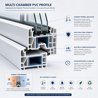 Fenêtre à battant en PVC à faible consommation d'énergie (fenêtre à châssis intérieur/fenêtre à châssis extérieur) pour logements abordables