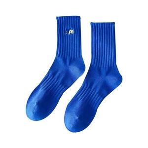 Athletic <b>Socks</b> Cotton Blend Anti-Bacterial Sweat Absorbing For <b>Running</b> Daily Use Solid Color Long Sport <b>Socks</b> - Product Image 5