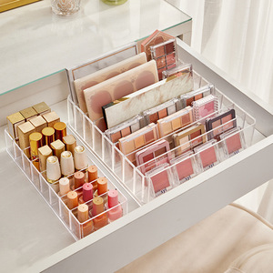 Cosmetic Storage Box <b>Plastic</b> Divided Shelves For Lipstick Nail Polish Eyeshadow Makeup Organizer <b>Drawer</b> Rack - Product Image 1