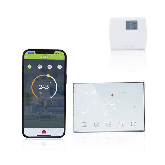 Tuya Wifi Wireless 433mhz Smart Water Gas Boiler Electric Floor Heating Room Battery Powered Thermostat Work with Alexa