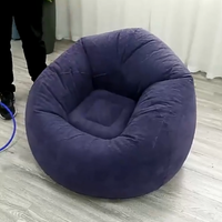 팽창식 소파 에어 카우치 접이식 휴대용 야외 캠핑 비치 의자 모던 레이지 PVC 플로킹 빈백 레저용