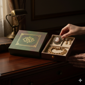 Boîte à bijoux en papier laminé finition brillante pour bijoux de mode, expédition en gros, emballage postal, boîte cadeau en carton rigide - Product Image 3