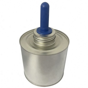 500ml Screw Top Pvc Cement Tin Can Adhesive Metal Jar With <b>Brush</b> - Product Image 4