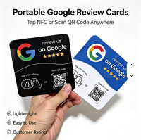 Carte acrylique programmable NFC Google pour les commentaires, cliquez pour laisser un commentaire, logo personnalisé, code QR pour le partage de liens sur les réseaux sociaux