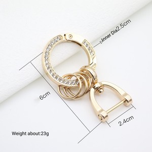 Nhà Máy Sang Trọng Xe Keychain Pha Lê Thạch Kim Cương Bling Móc Chìa Khóa Vòng Đơn Giản Vòng Key Khóa Cho Phụ Nữ Với D-Ring - Product Image 5