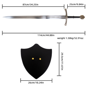 ดาบยาวอัศวินยุคกลาง, อุปกรณ์ประกอบฉากคอสเพลย์, ดาบครูเสดอร์โบราณ, ไม่ลับคมสำหรับสะสม - Product Image 6