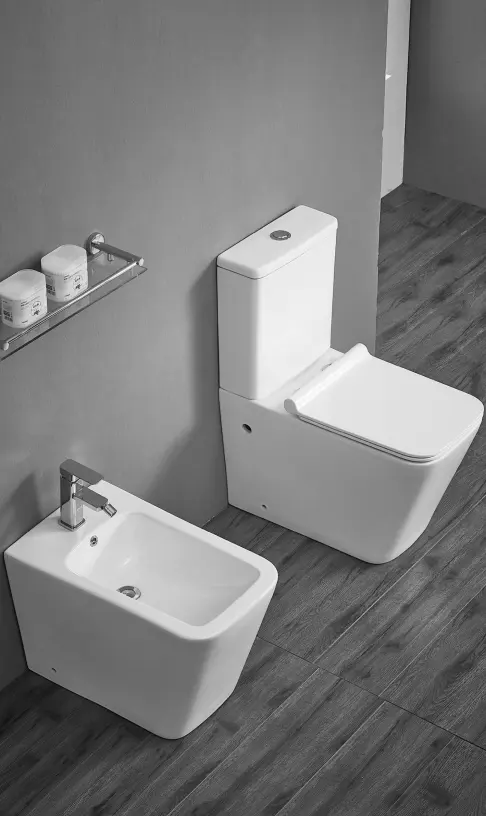 Filigran avustralya standart iki parçalı sıhhi tesisat çerçevesiz çift gömme WC banyo geri duvar tuvalet