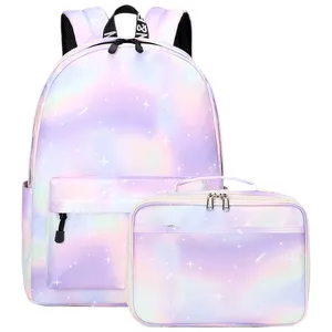 Custom Mygreen Dreamy Children kids college student book girls lunch box and school backpack bags set