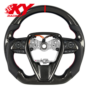 Accessoires de voiture Volant personnalisé en fibre de carbone véritable pour Toyota Camry Corolla SE XSE LE XLE GR TRD Avalon 2018-2026 - Product Image 1