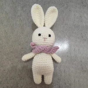 Bán Buôn Dệt Kim Dễ Thương Bé Thoải Mái Búp Bê Thỏ Crochet Động Vật Đồ Chơi Handmade Bunny Đồ Chơi Sang Trọng