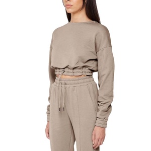Chaqueta Deportiva para Mujer al por Mayor, Sudadera con Cordón Elástico, Manga Larga, Sudadera con Capucha para Yoga, Deporte, Entrenamiento, Sudadera Corta para Mujer - Product Image 2