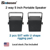 2 enceintes DJ professionnelles coaxiales mini rectangulaires passives en néodyme de 5 pouces
