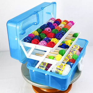 3-layer Plastic Storage Box Multipurpose Organizer Container Art Tool Case for Craft Hair Sewing Cosmetic Nail Polish Stationery