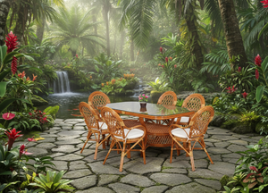 Juego de Comedor de Ratán Moderno para Restaurantes, Hoteles y Centros Comerciales - Uso en Exteriores, Modelo Java de CV.Craftindo - Product Image 6