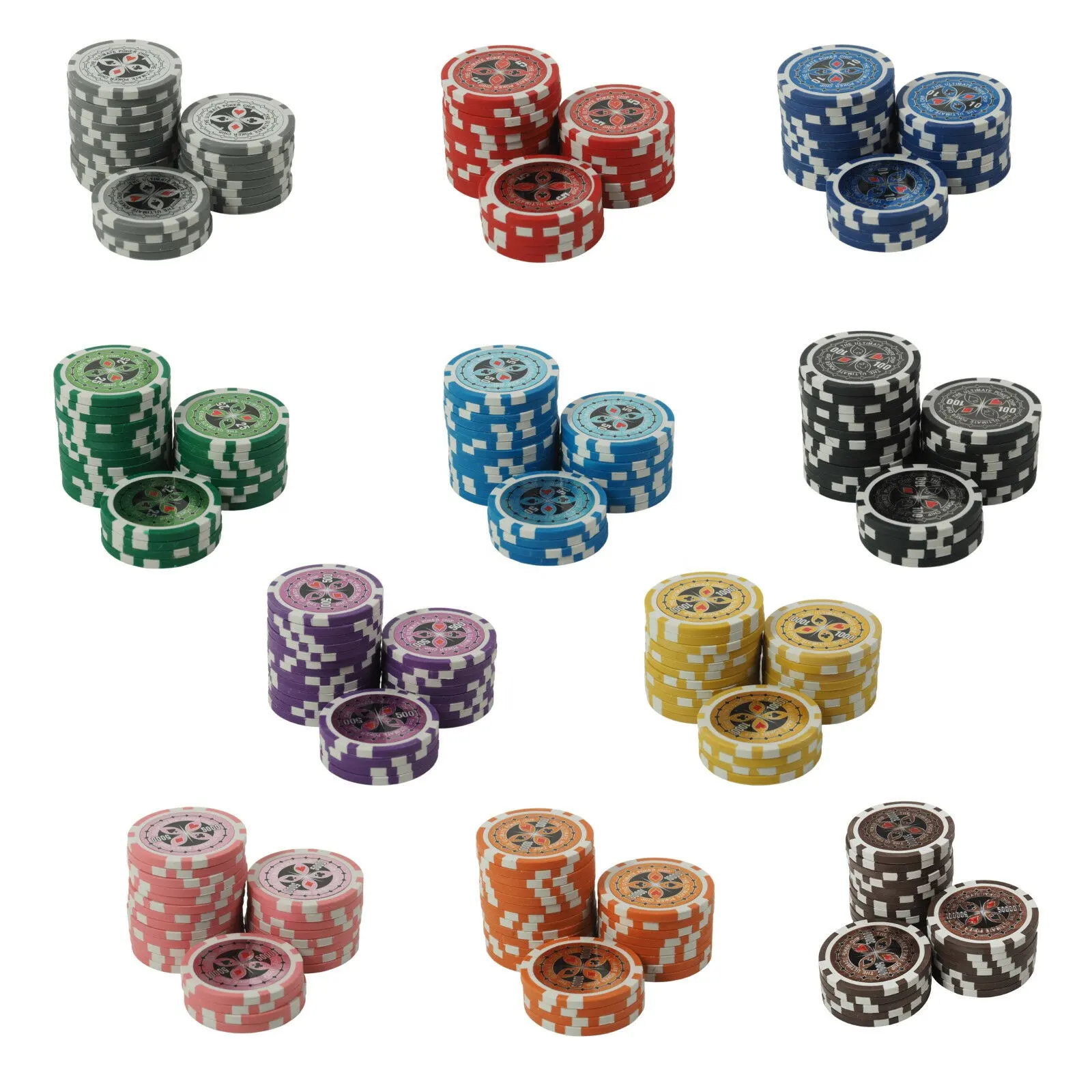 Poker Chips 13.5g Custom Metal Core Casino Ultimate 1 bis 50000