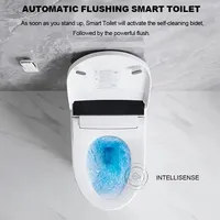 Toilette intelligente pour salle de bain, chasse d'eau automatique électrique avec télécommande et chauffage du siège, bidet WC à siphon en S