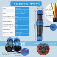 Connexion sans soudure IP68 TY20 Docking 7 broches 5A droite extérieure mâle femelle prise d'alimentation circulaire connecteurs étanches