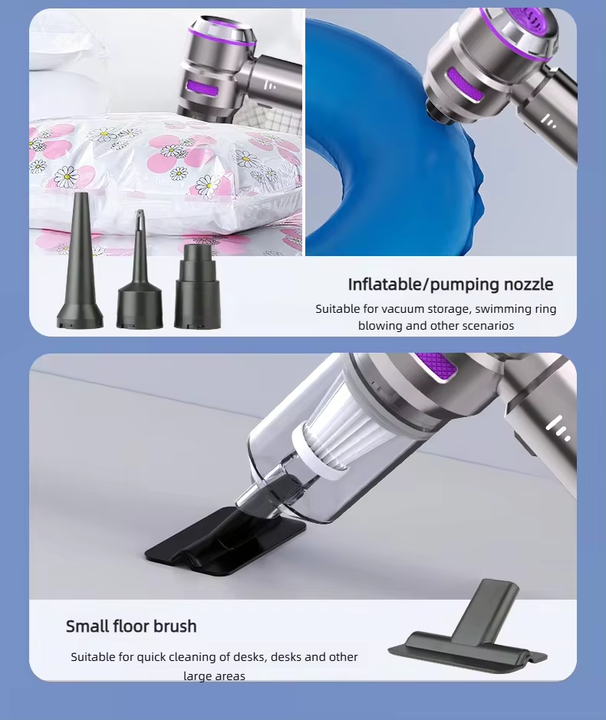 WADEO Cordless Handheld Vacuum - 18000Pa Suction, Car Vacuum With Blower, HEPA Filter, USB-C Charging - View #5
