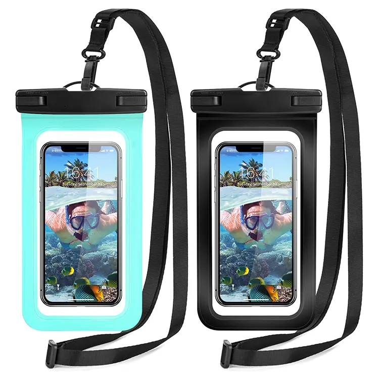 Outdoor Universal Waterproof Phone Pouch PVC Waterproof Cell Phone Case Dry Bag For Mobile With Lanyard