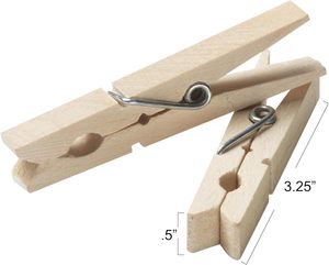 Pinces à linge décoratives en bois écologiques de 2,5 cm avec logo personnalisé, 80 pièces, pour vêtements et outils de salon - Product Image 2