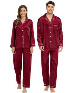 Winter Women <strong>Christmas</strong> Valentine's Day 2 Piece Set Family Matching Cute Cotton Satin Pjs Pijamas <strong>Pyjamas</strong> Pajamas Set for <strong>Couples</strong> - Product Image 1