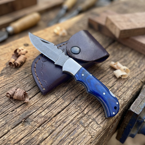 High Quality Damascus Steel Folding Blade Pocket <b>Knife</b> Wholesale Factory Rates wood Handle Tactical Application - Product Image 1