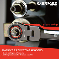 Clé combinée multifonctionnelle en acier Cr-V métrique 3/4'' chromée trivalente, à cliquet flexible, qualité industrielle OEM