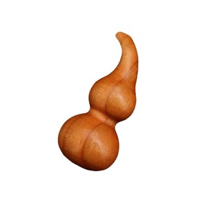 Exquisito y astuto adorno colgante de calabaza de madera de durazno, accesorio para coche, amuleto de la fortuna, pieza de mano de estilo chino - Product Image 5
