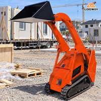 Mini-chargeuse compacte LOGWAY 925 mm à largeur réduite, haute efficacité de travail, moteur diesel Kubota, pour l'entretien routier, livraison gratuite