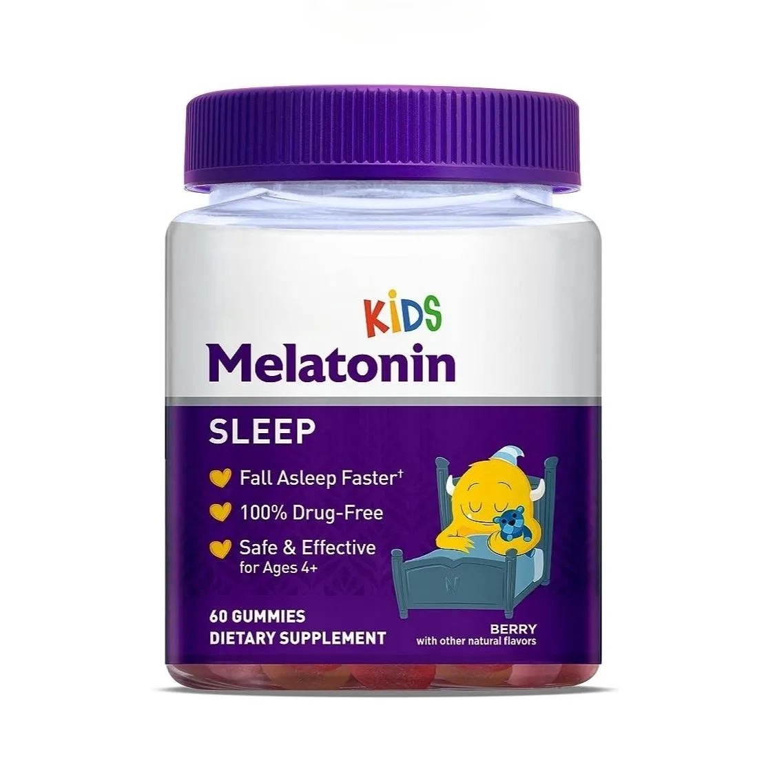 Vegan organic sleep melatonin gummy vitamin B improve sleep and memory fall asleep faster soft candy melatonin gummies