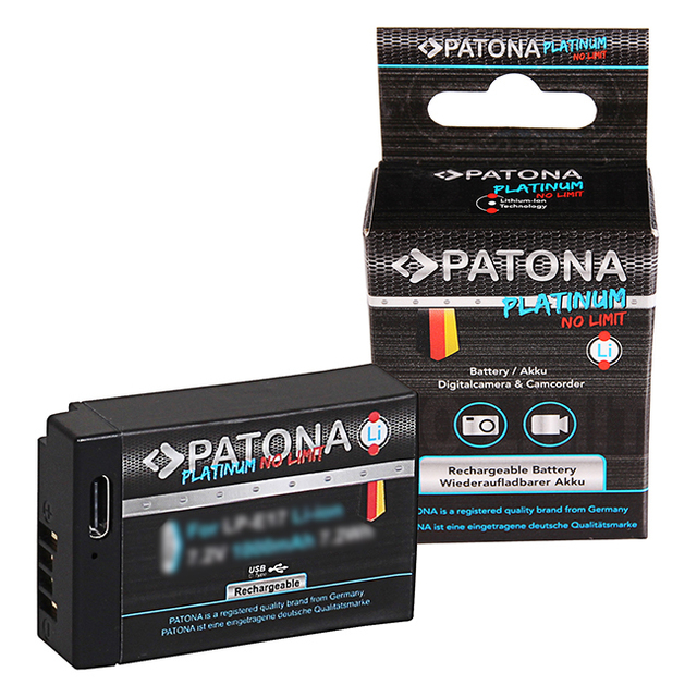 PATONA Platinum Battery for Canon LP-E17 RP 77D 200D 750D 760D 8000D Kiss X8i M3 Rebel Rebel T6i With USB-C Input