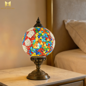 Lampe de chevet créative américaine avec abat-jour coloré, lampe de table marocaine pour chambre, bureau, salon - Product Image 1