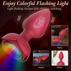 <span class=keywords><strong>Plug</strong></span> <span class=keywords><strong>Anale</strong></span> Vibrante con 10 Modalità di Vibrazione, LED Ricaricabile, 100% Impermeabile, Senza Lattice, Giocattolo Sessuale Rosa - Product Image 2