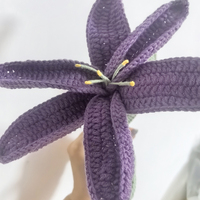 Dekorative Blumen Handgefertigte Häkelblume Lilie in Verschiedenen Farben Vorrätig Geringe Mindestbestellmenge 1 Stück DIY-Bouquet für Jubiläumsblumen