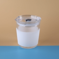 Manchon de tasse en silicone résistant à la chaleur manchon de protection de tasse de bouteille en verre antidérapant couvercle de protection pour voyage à domicile