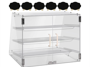 Acrylic hiển thị trong suốt đứng thương mại Countertop 3-khay Acrylic bánh hiển thị giá Pastry cửa hàng Countertop trường hợp - Product Image 5