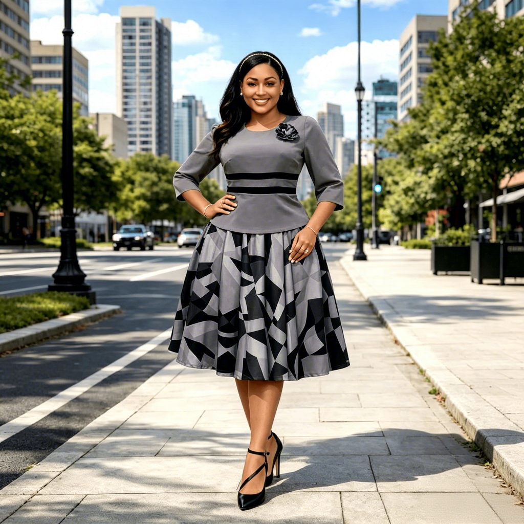 Low Price Peplum Dress With Peplum Hem Hand Embroidery Detail