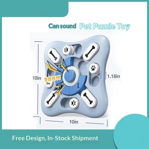 Jouet éducatif pour chien en PP pour l'entraînement du QI, distributeur de nourriture lent pour chat et chien, jouet sonore qui couine - Product Image 2