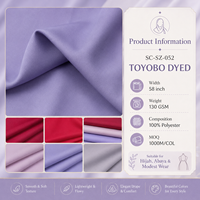 Tissu teint TOYOBO personnalisé 130 g/m², 100 % polyester, tissu tissé recyclé GRS pour vêtements islamiques musulmans