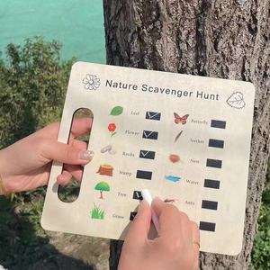 Tailai Chasse au trésor en bois Exploration <span class=keywords><strong>de</strong></span> la nature Jouet d'activité d'apprentissage en plein air pour l'éducation précoce et l'interaction parent-enfant - Product Image 6