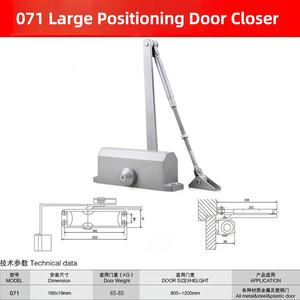 Ferme-<span class=keywords><strong>porte</strong></span> hydraulique commercial à 180 degrés, <span class=keywords><strong>fermeture</strong></span> automatique, montage <span class=keywords><strong>en</strong></span> surface, ferme-<span class=keywords><strong>porte</strong></span> automatique robuste <span class=keywords><strong>en</strong></span> aluminium - Product Image 5